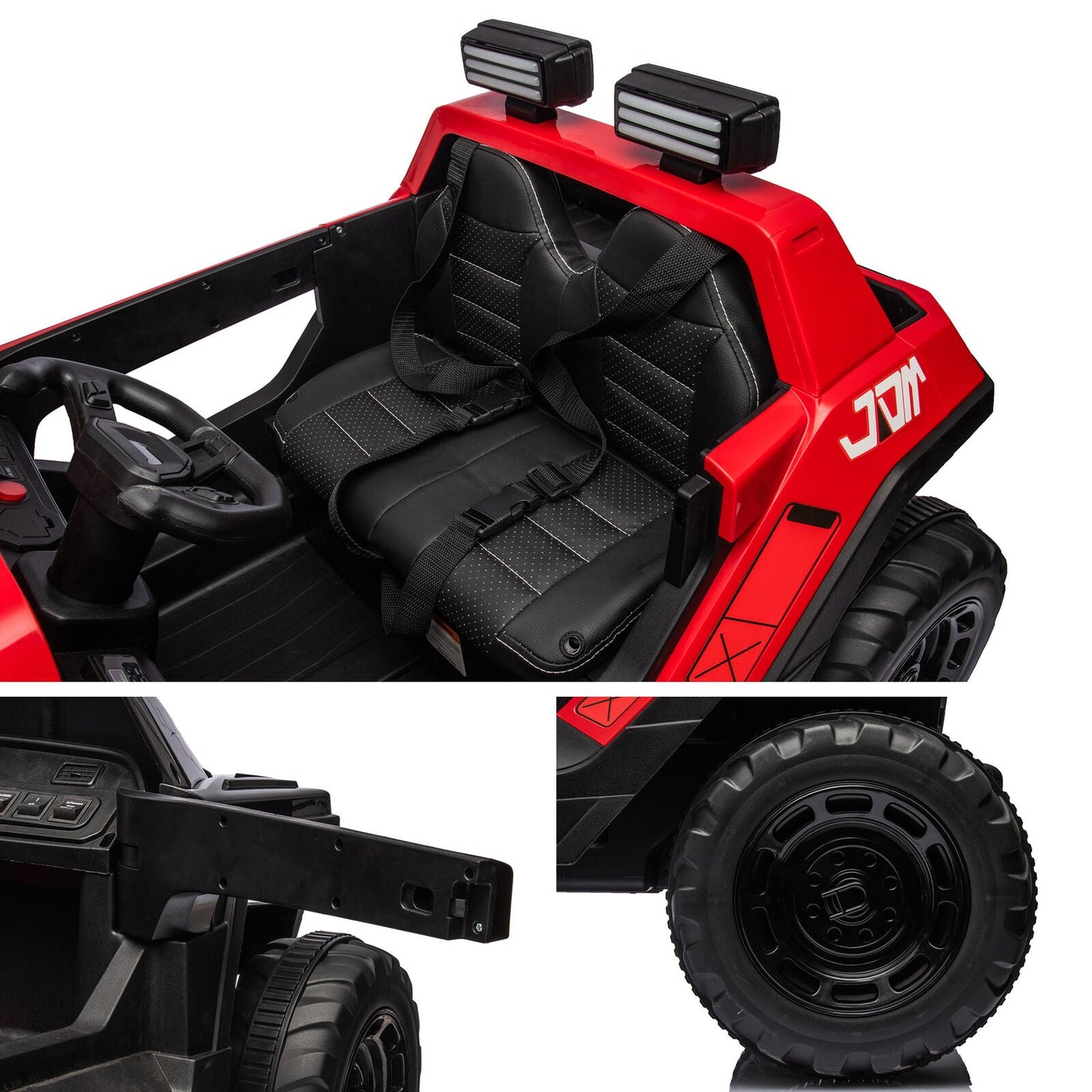 Electric Ride-On Car for Kids with Remote Control, Adjustable Seat Belt, MP3 Player, and 4-Wheel Drive