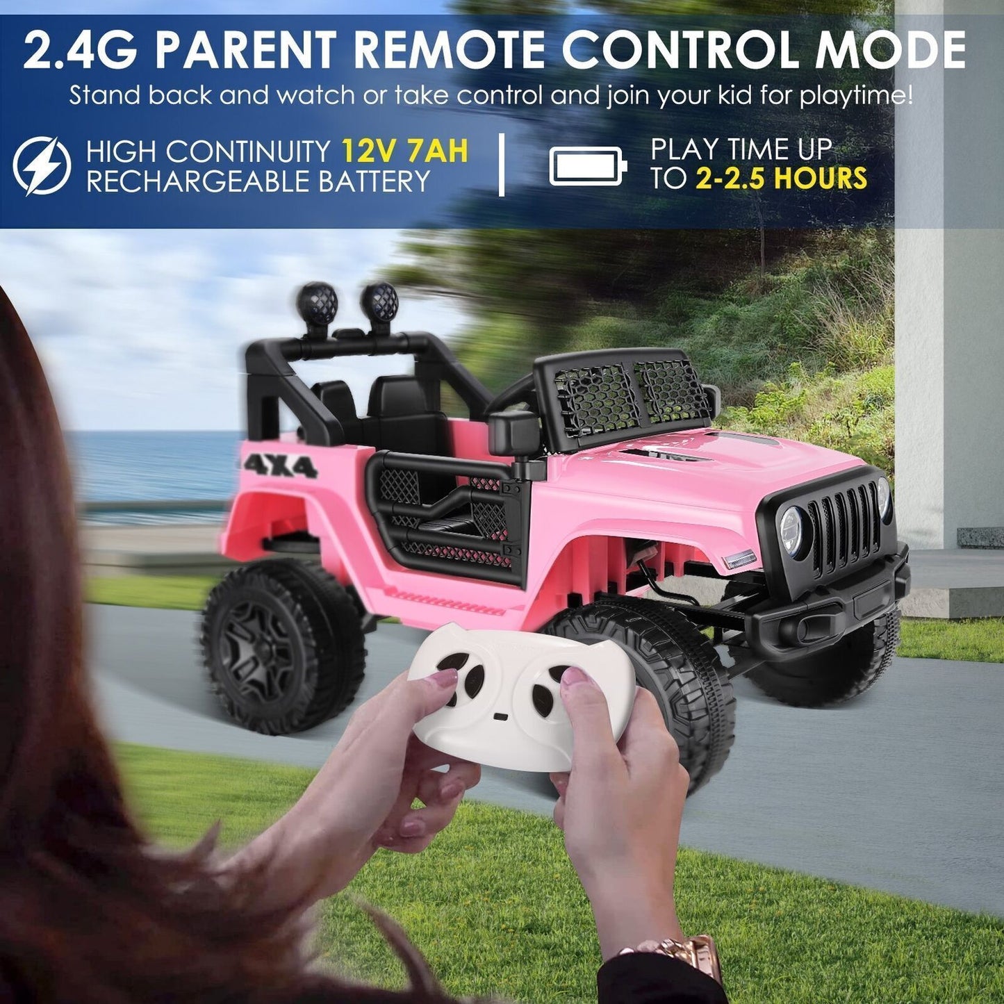 Electric Ride-On Car/Truck for Kids with MP3 Music, Lights, and Remote Control - 12V
