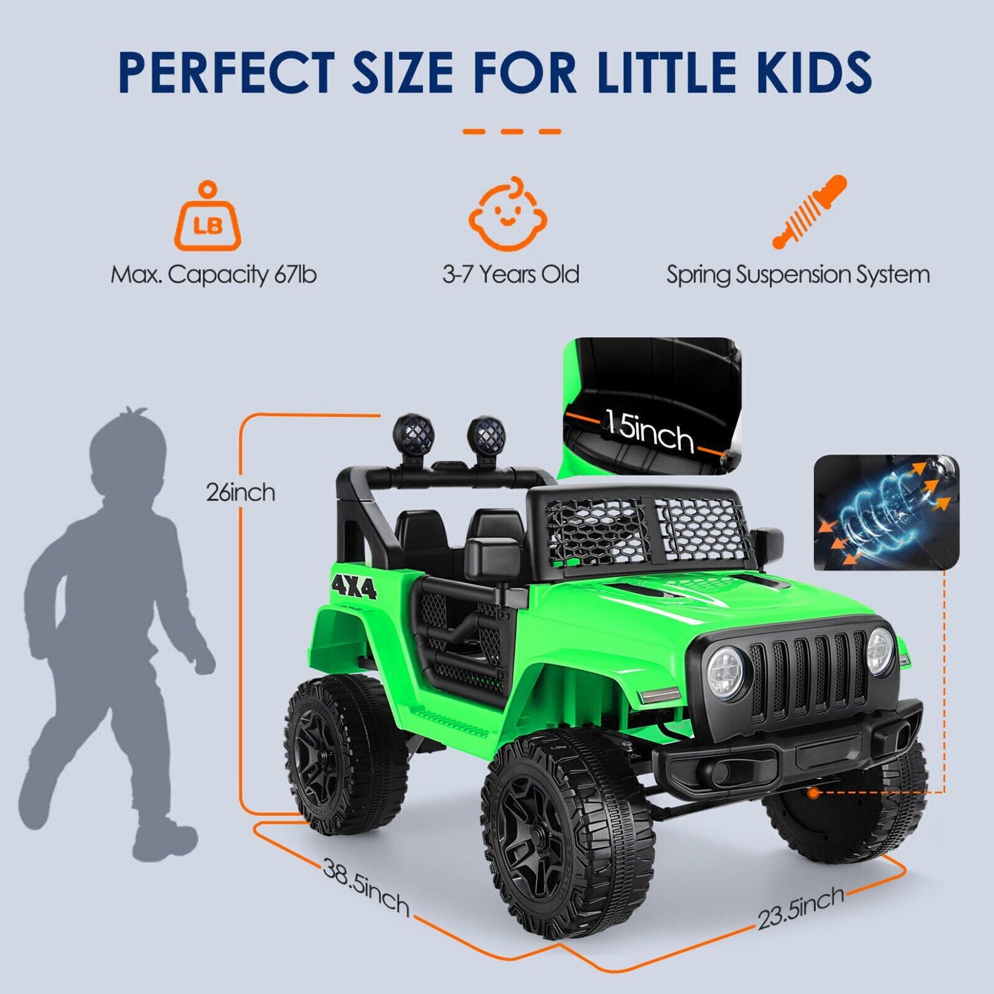 Electric Ride-On Car/Truck for Kids with MP3 Music, Lights, and Remote Control - 12V
