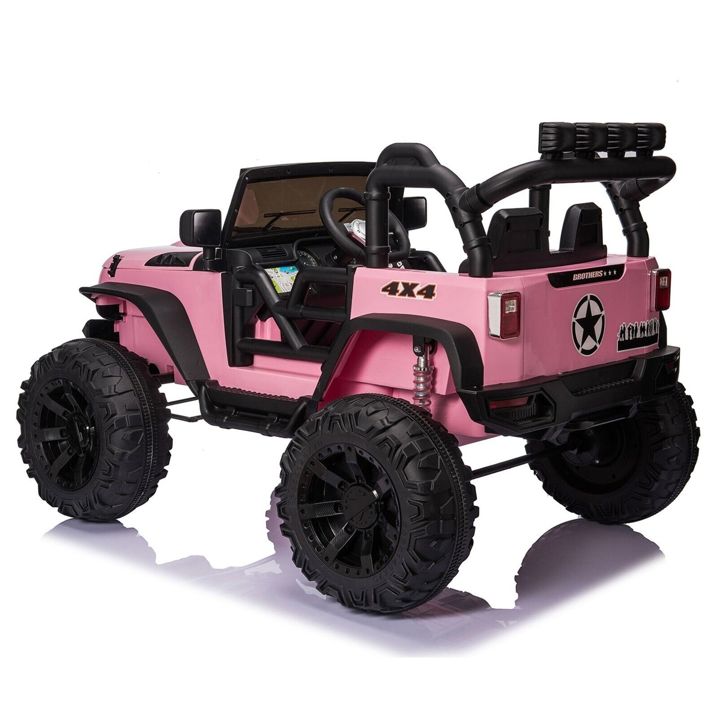 400W Pink Remote Control Ride-On Truck for Kids - Electric Power Wheels Toy