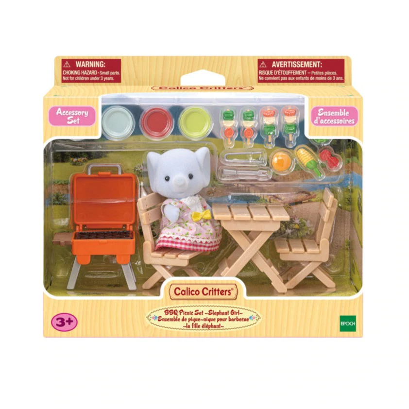 Calico Critters BBQ Picnic Set Elephant Girl