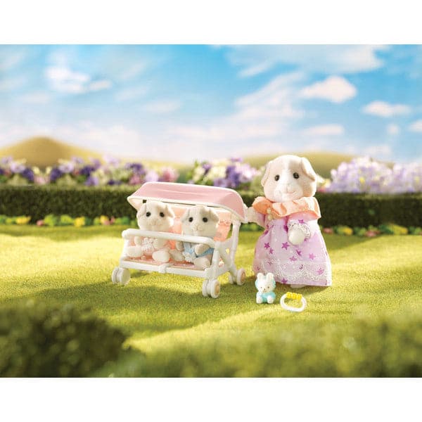 Calico Critters Patty and Paden's Double Stroller Set