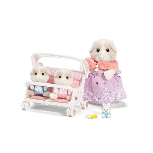 Calico Critters Patty and Paden's Double Stroller Set