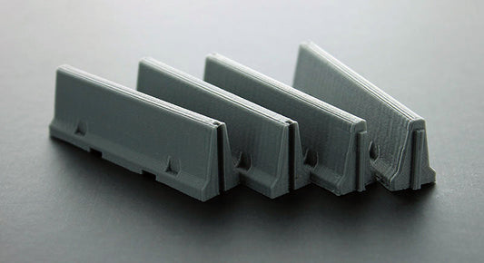 3D To Scale 50-100-GY 1/50 – Jersey Barriers for Construction Scenes