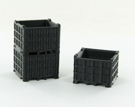3D To Scale 50-252-BK 1/50 – Plastic Bin Pallets 3pk Black Scene Detail