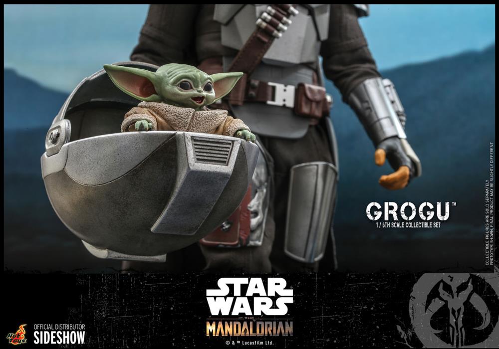 Star Wars Grogu Mandalorian Hot Toys 1:6 Action Figure Disney Sideshow NIB