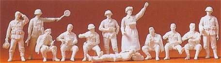 Preiser 16501 HO Scale German Army WWII Unpainted Figures Infantry at Rest (12)