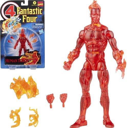 Fantastic Four Retro Marvel Legends Human Torch 6-Inch Action Figure