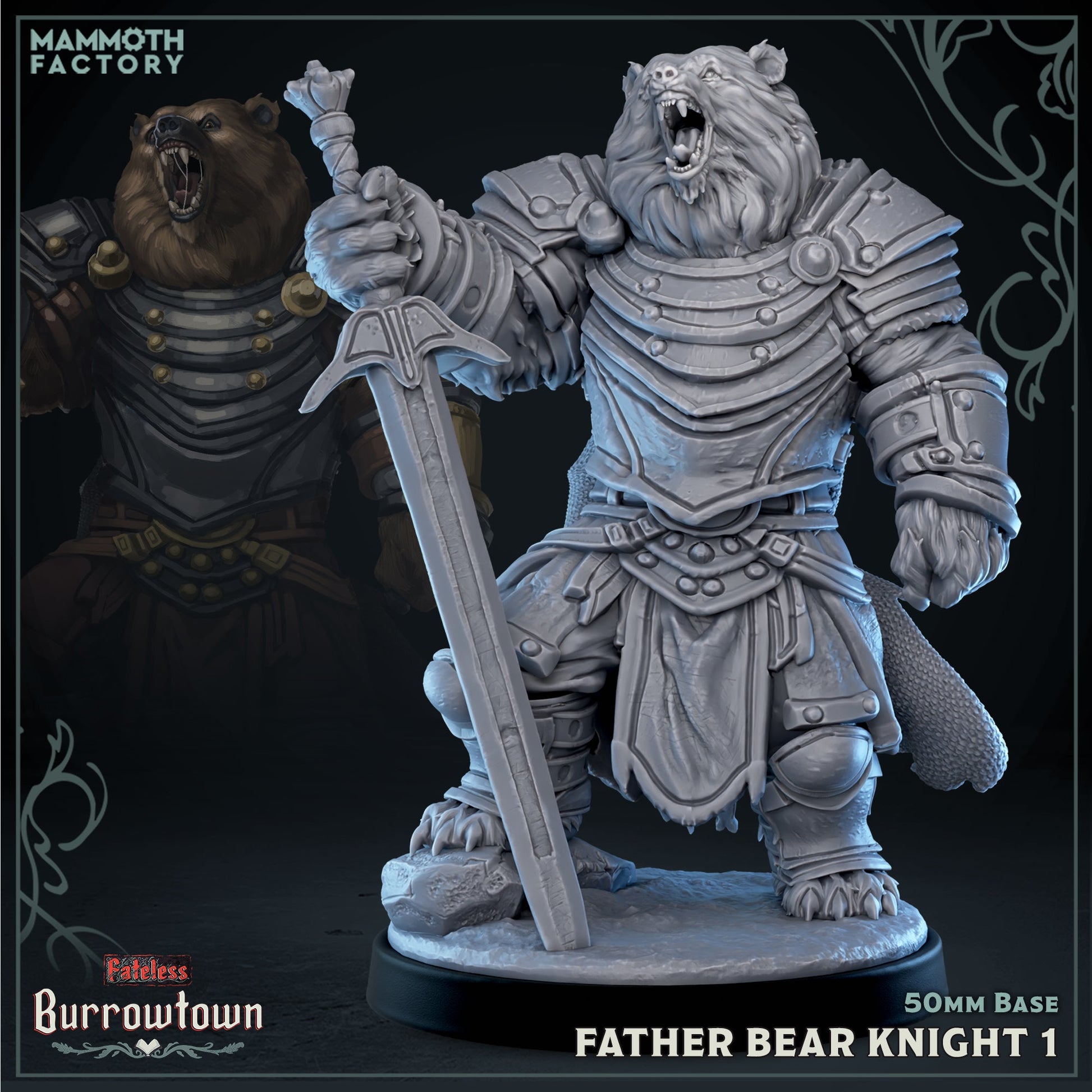 Father Bear Knight (Male Bearfolk Soldier) - Golden Apple Comics