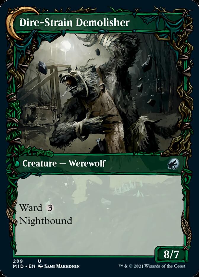Burly Breaker // Dire-Strain Demolisher (MID-299) - Innistrad: Midnight Hunt: (Showcase, Double Faced Transform) Foil