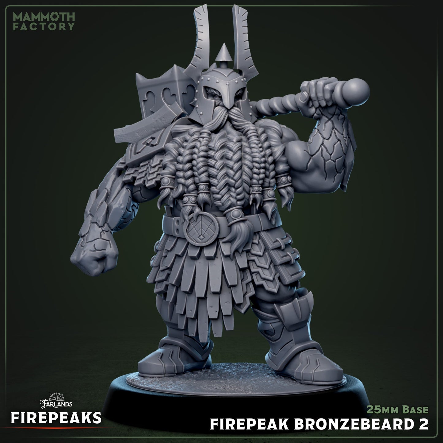 Firepeak Bronzebeard: Sculpt 2 (Male Stone Dwarf Barbarian) - Golden Apple Comics