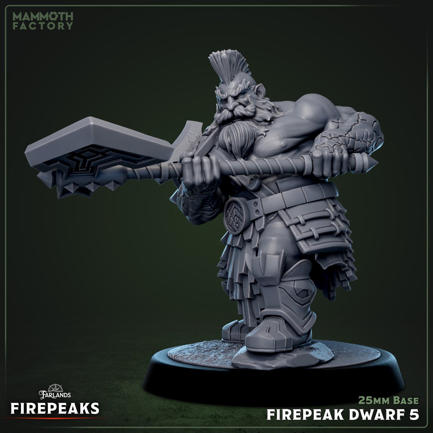 Firepeak Dwarf: Sculpt 5 (Male Dwarf Barbarian) - Golden Apple Comics