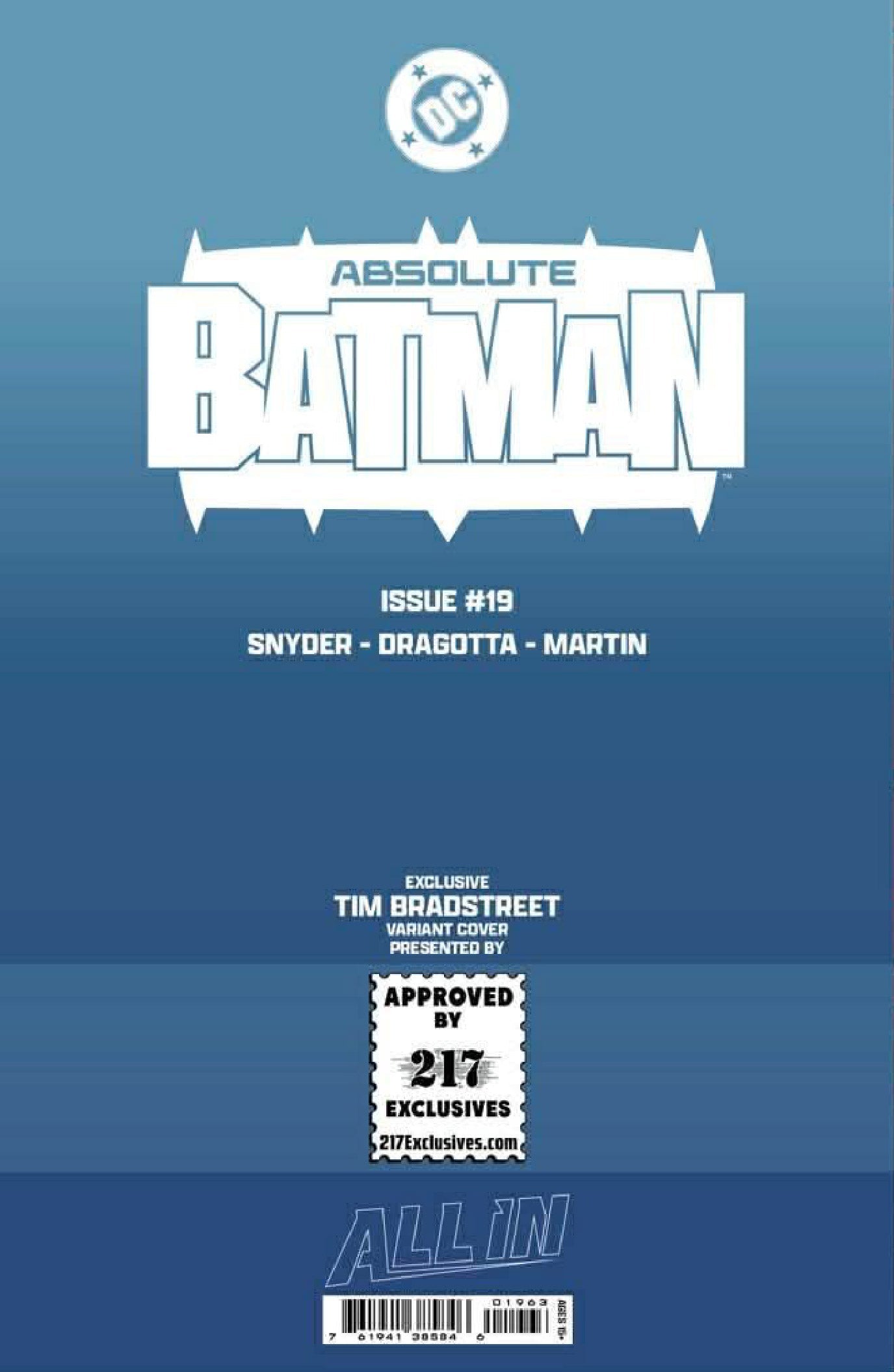 [FOIL] ABSOLUTE BATMAN #19 TIM BRADSTREET EXCLUSIVE VIRGIN VAR (04/08/2026) (04/15/2026) - Golden Apple Comics