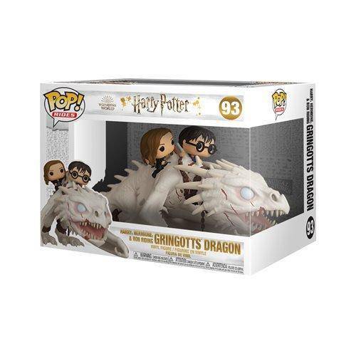 Funko Pop! 93 Pop Rides - Harry Potter - Harry, Hermione & Ron Riding Gringotts Dragon vinyl figure - Golden Apple Comics