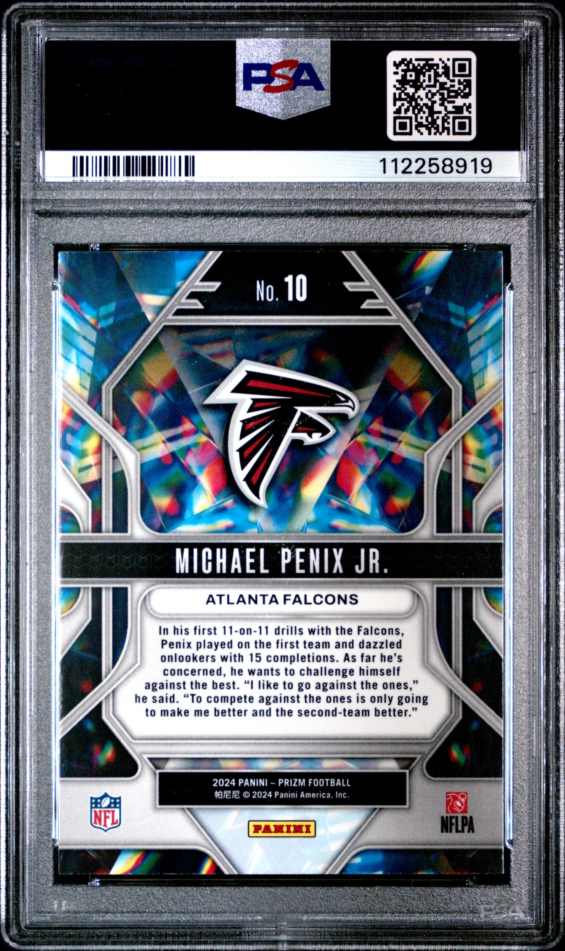 Graded 2024 Panini Prizm Michael Penix Jr #10 Prizmatic Rookie RC Football Card PSA 10 Gem Mint - Golden Apple Comics
