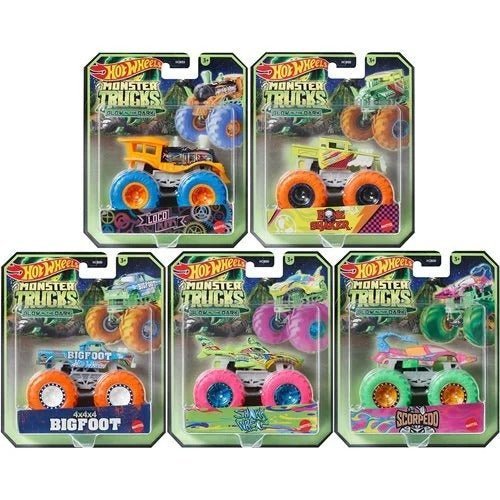 Hot Wheels Monster Trucks Glow-in-the-Dark 1:64 Scale Vehicle 2024 - Select Vehicle(s) (6281) - Golden Apple Comics