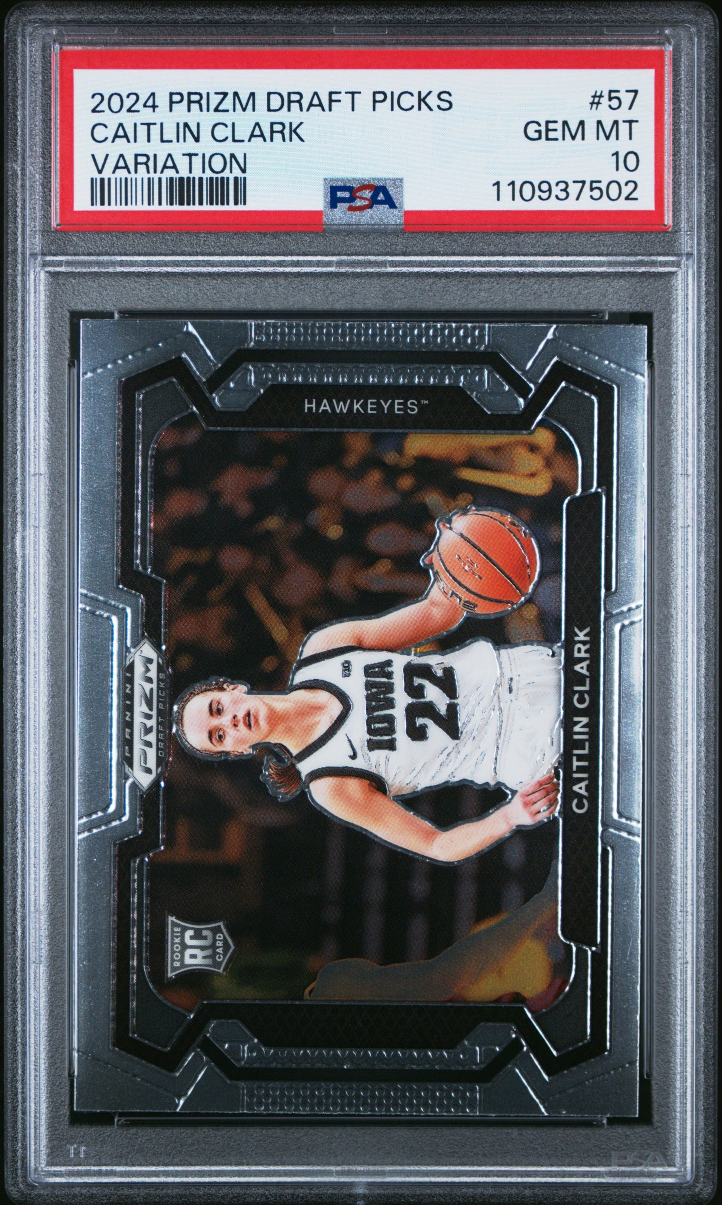 Graded 2024 Panini Prizm Draft Picks Caitlin Clark #57 Variation Rookie RC Basketball Card PSA 10 Gem Mint