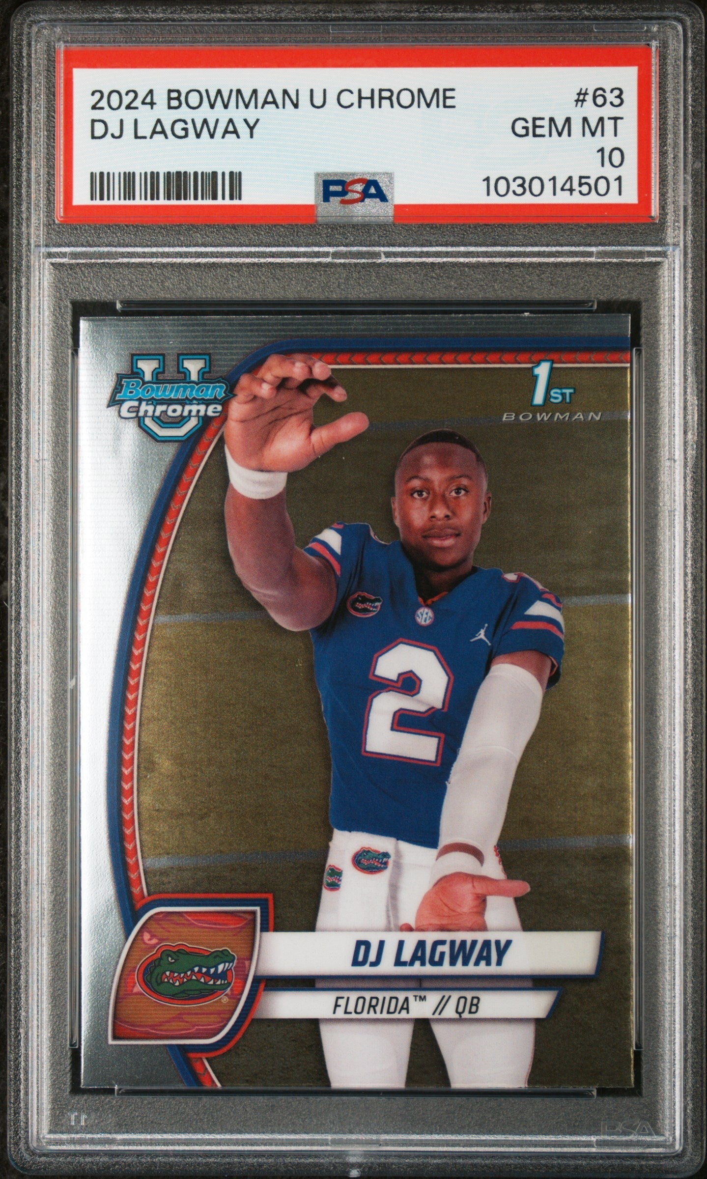 Graded 2024 Topps Bowman U Chrome DJ Lagway #63 Rookie RC Football Card PSA 10 Gem Mint - Golden Apple Comics
