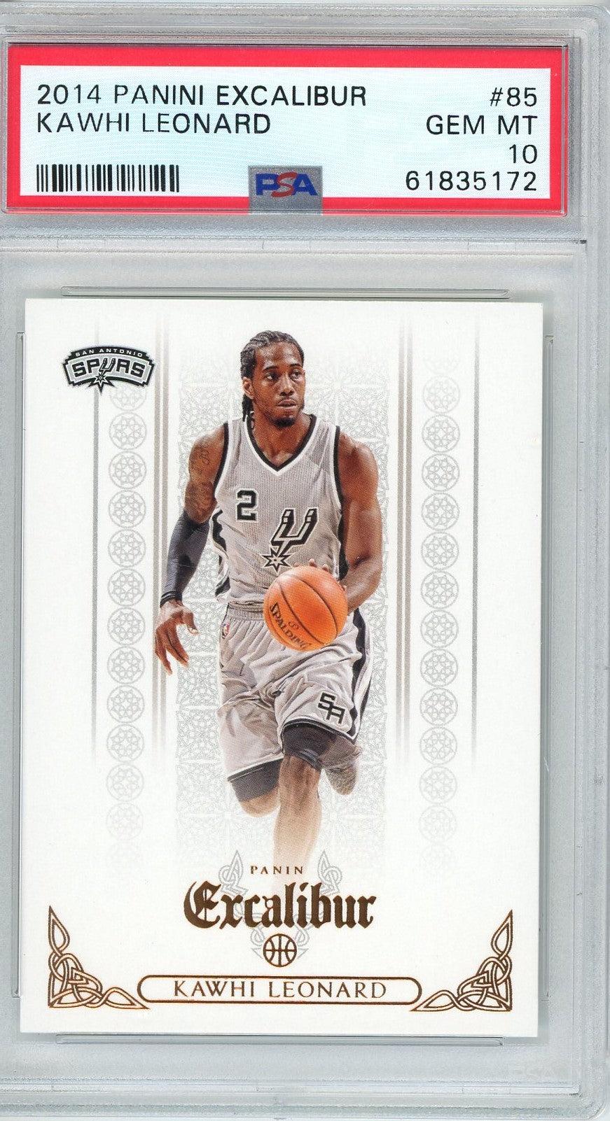 Graded 2014 Panini Excalibur Kawhi Leonard #85 Basketball Card PSA 10 Gem Mint