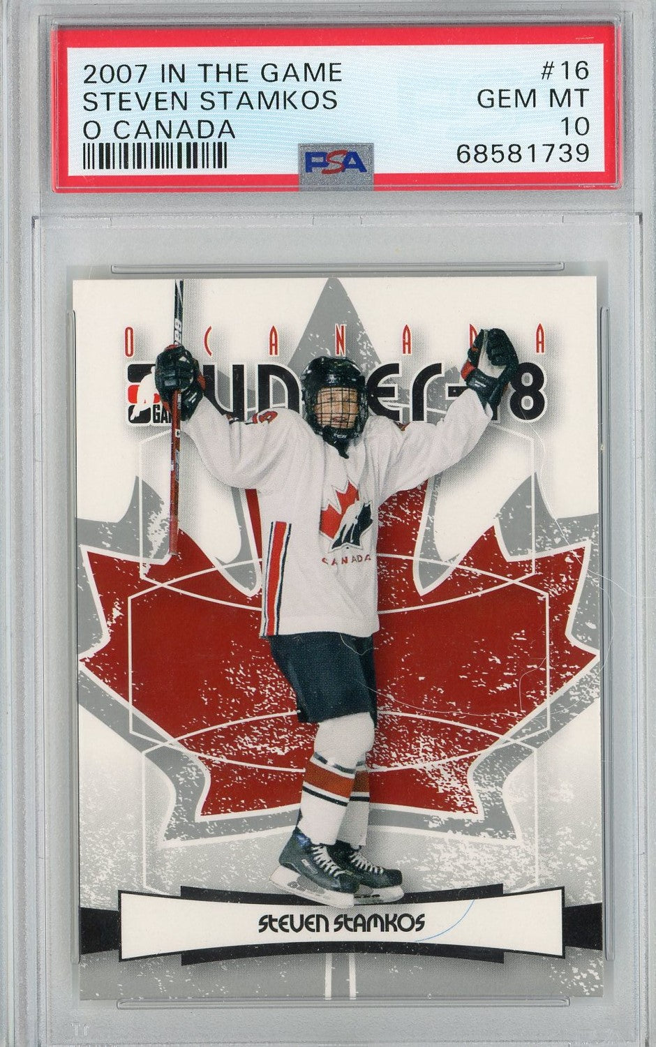 Graded 2007 In The Game Steven Stamkos #16 O Canada Rookie RC Hockey Card PSA 10 Gem Mint