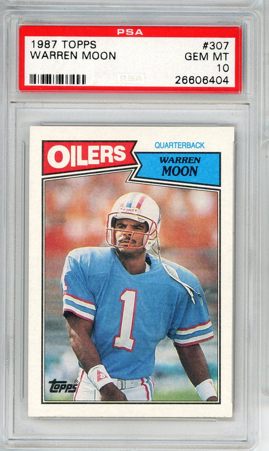 Graded 1987 Topps Warren Moon #307 Football Card PSA 10 Gem Mint