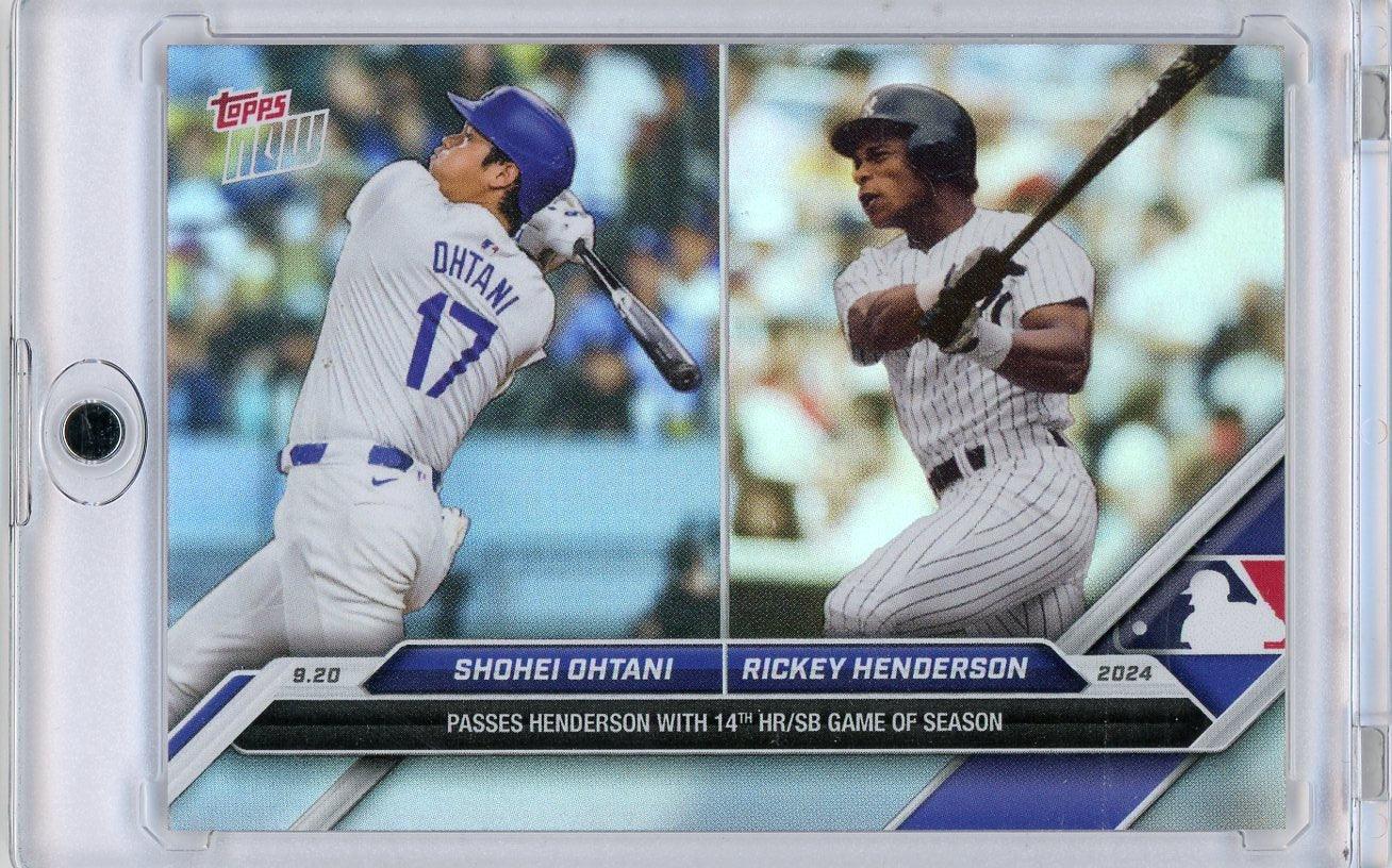 2024 Topps Now Shohei Ohtani #731SP Passes Henderson With 14th HR/SB Game Baseball Card - Golden Apple Comics