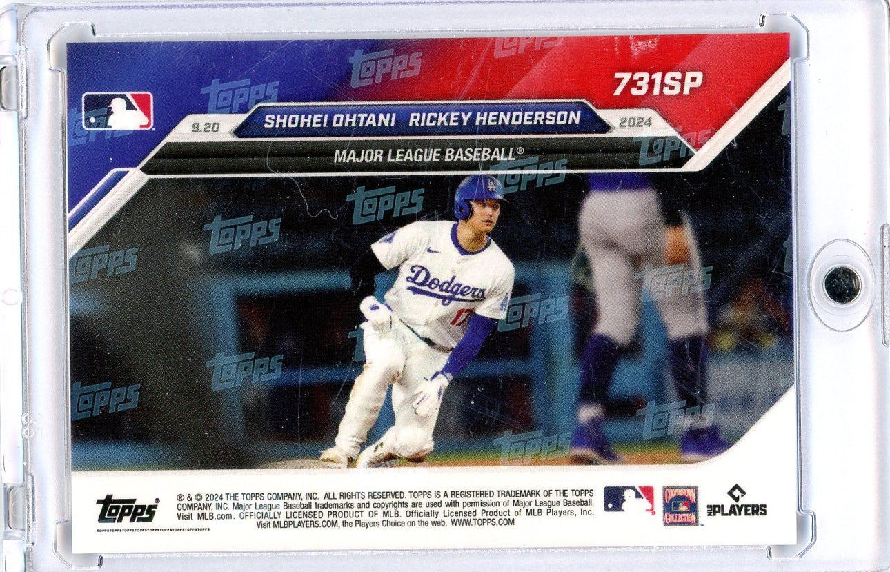 2024 Topps Now Shohei Ohtani #731SP Passes Henderson With 14th HR/SB Game Baseball Card - Golden Apple Comics