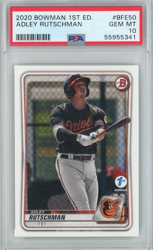 Graded 2020 Bowman 1st Ed Adley Rutschman #BFE50 Rookie RC Baseball Card PSA 10 Gem Mint