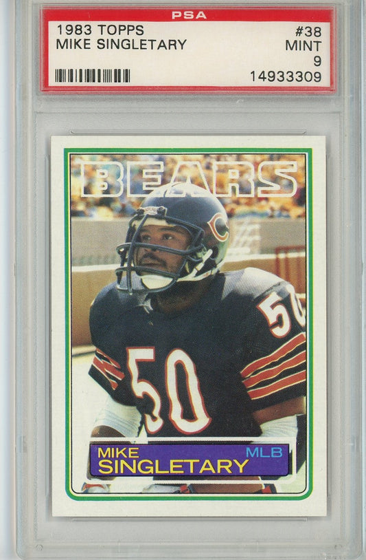 Graded 1983 Topps Mike Singletary #38 Rookie RC Football Card PSA 9 Mint