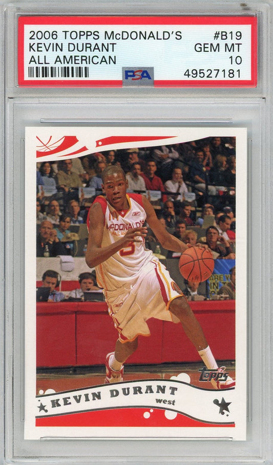 Graded 2006 Topps McDonalds Kevin Durant #B19 All American Rookie RC Basketball Card PSA 10 Gem Mint