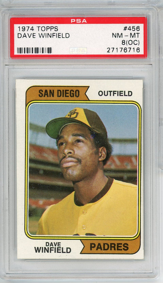 Graded 1974 Topps Dave Winfield #456 Rookie RC Baseball Card PSA 8 NM-MT
