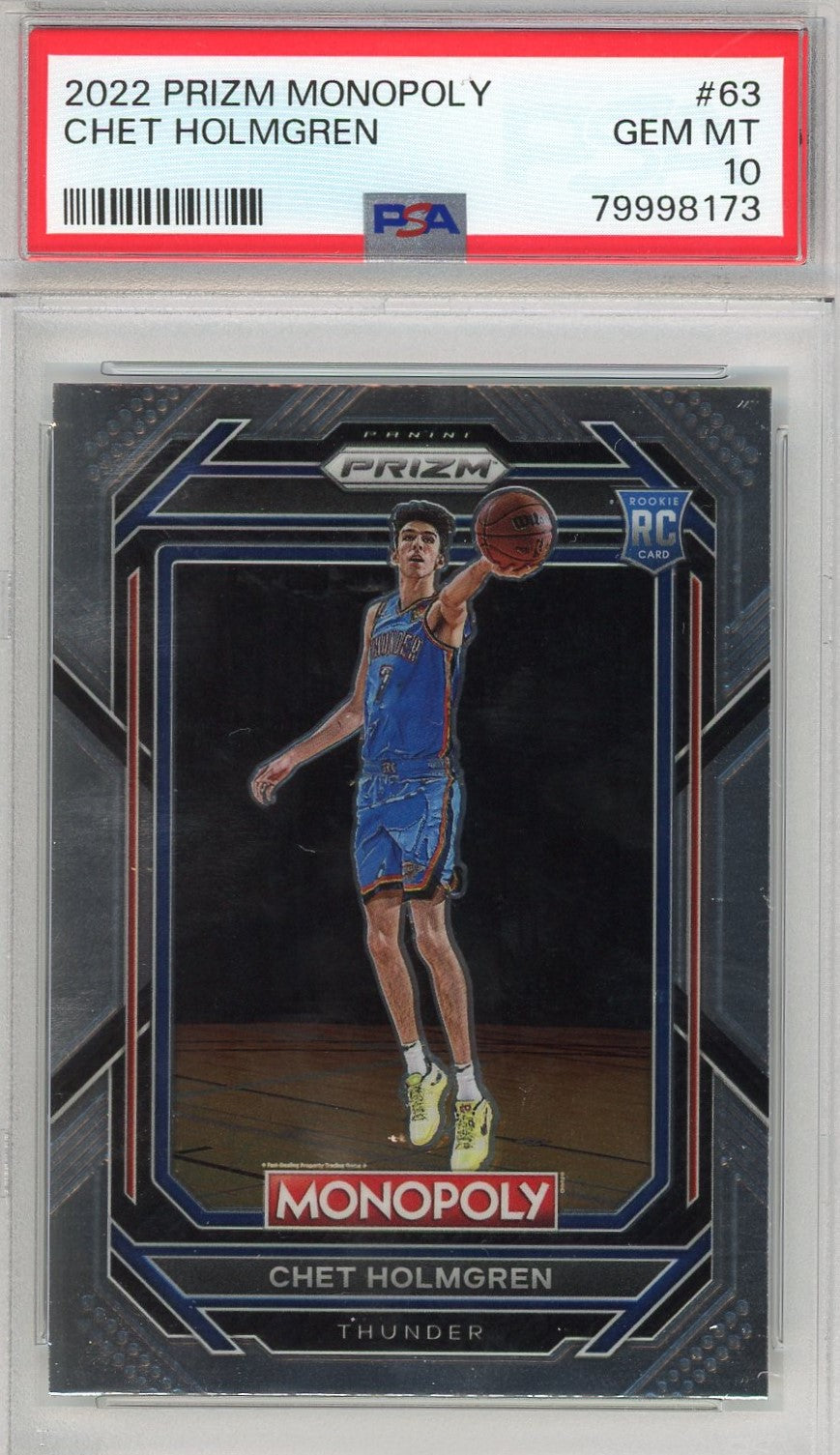 Graded 2022 Panini Prizm Monopoly Chet Holmgren #63 Rookie RC Basketball Card PSA 10 Gem Mint - Golden Apple Comics