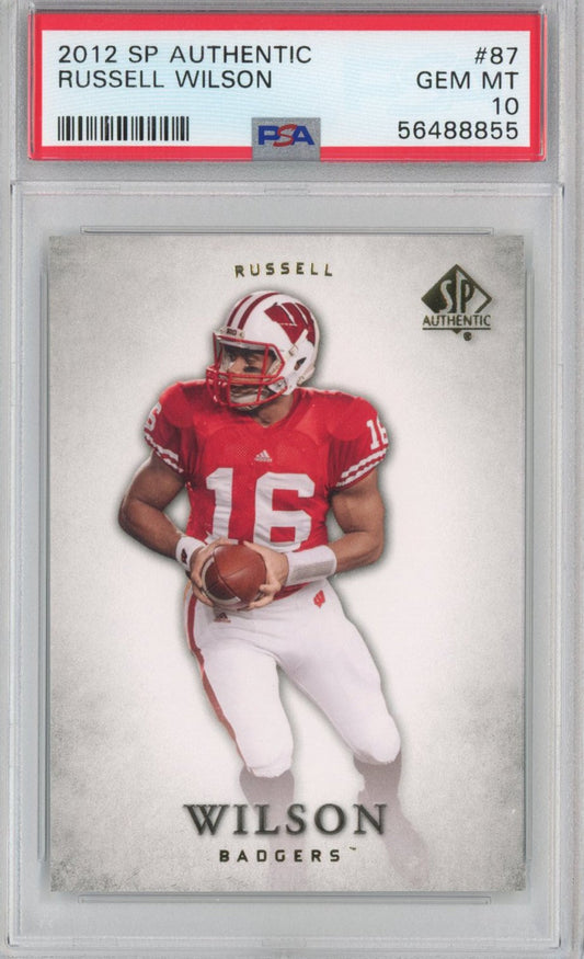 Graded 2012 Upper Deck UD SP Authentic Russell Wilson #87 Rookie RC Football Card PSA 10 Gem Mint