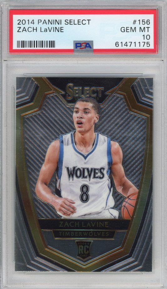 Graded 2014-15 Panini Select Zach LaVine #156 Rookie RC Basketball Card PSA 10 Gem Mint