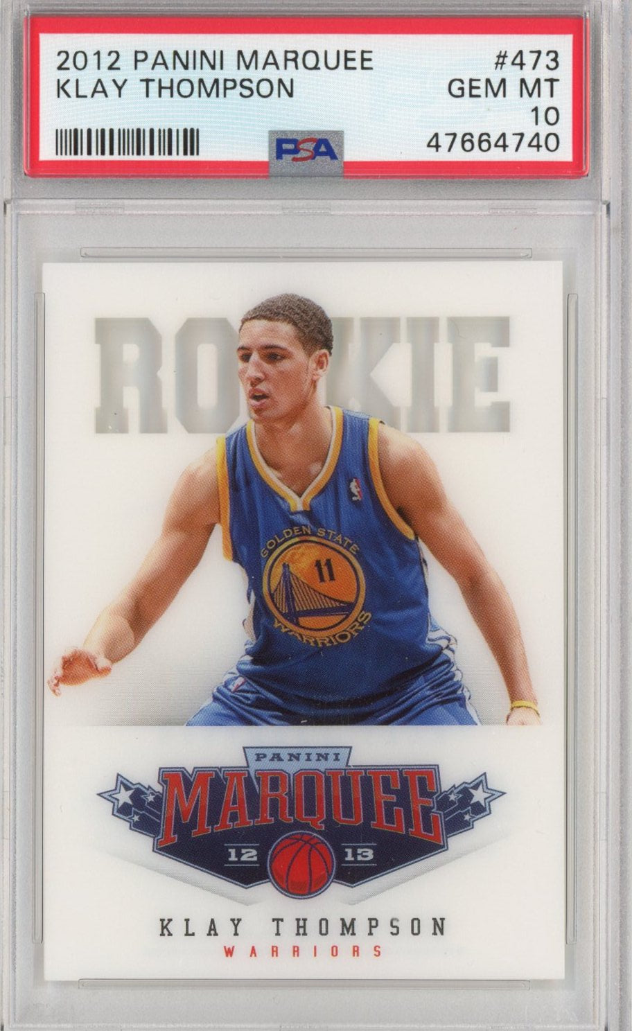 Graded 2012-13 Panini Marquee Klay Thompson #473 Rookie RC Basketball Card PSA 10 Gem Mint