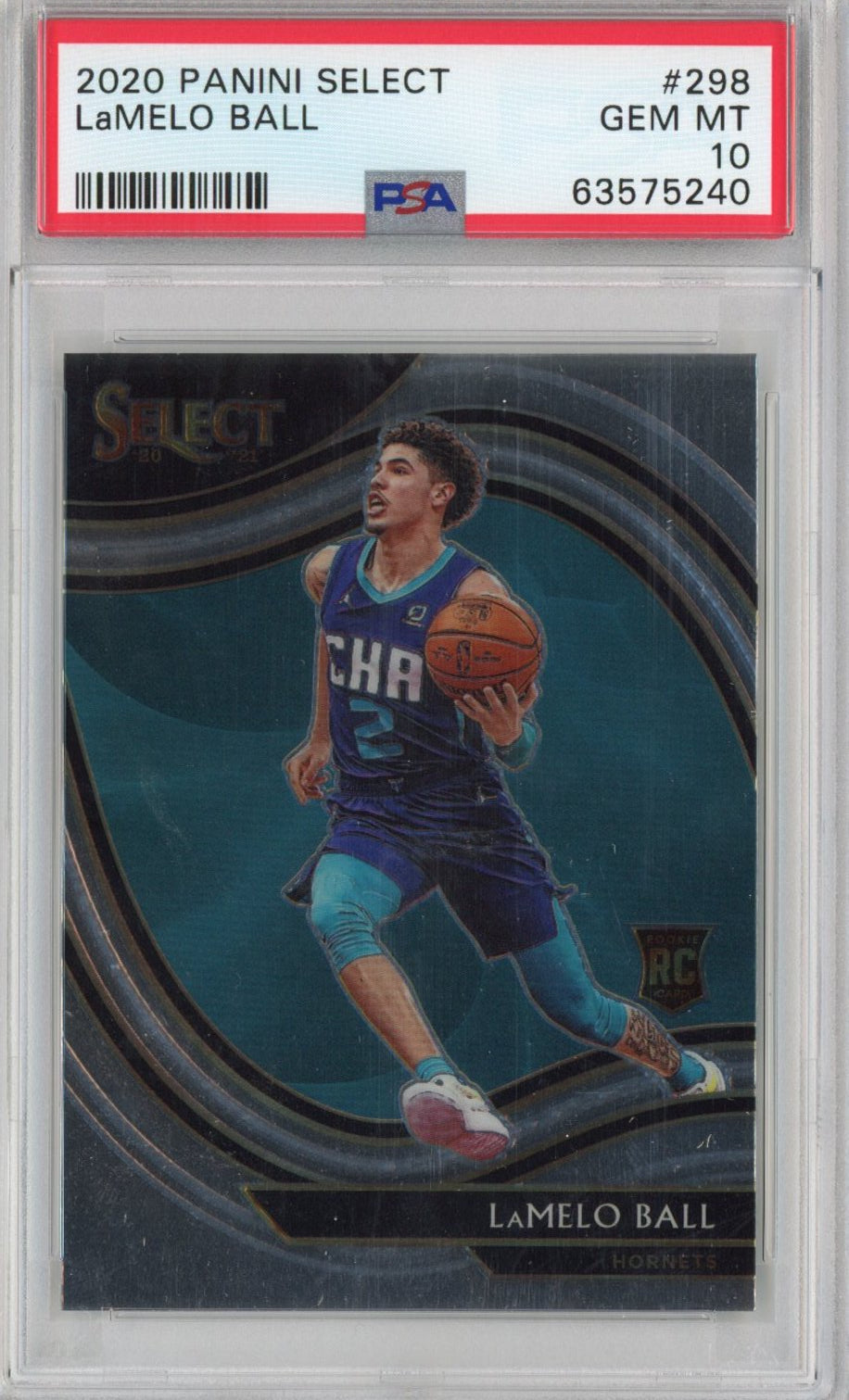 Graded 2020-21 Panini Select LaMelo Ball #298 Courtside Rookie RC Basketball Card PSA 10 Gem Mint