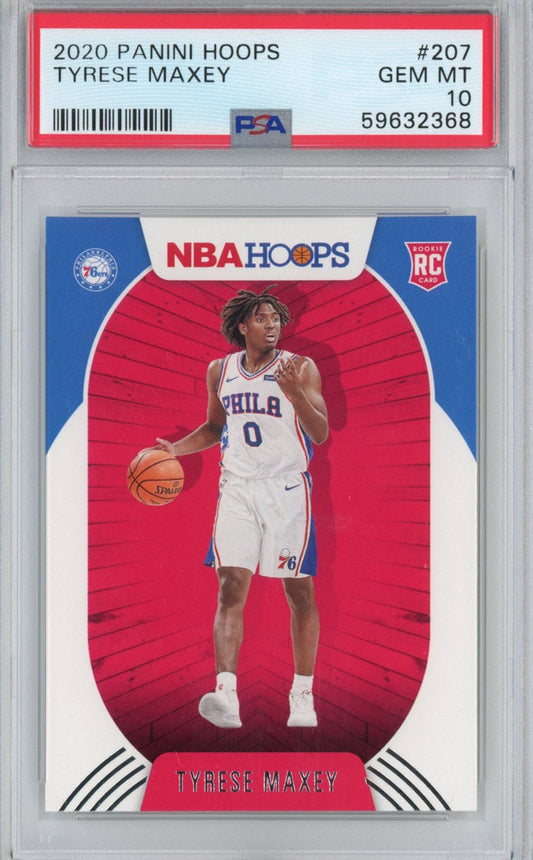 Graded 2020-21 Panini Hoops Tyrese Maxey #207 Rookie RC Basketball Card PSA 10 Gem Mint
