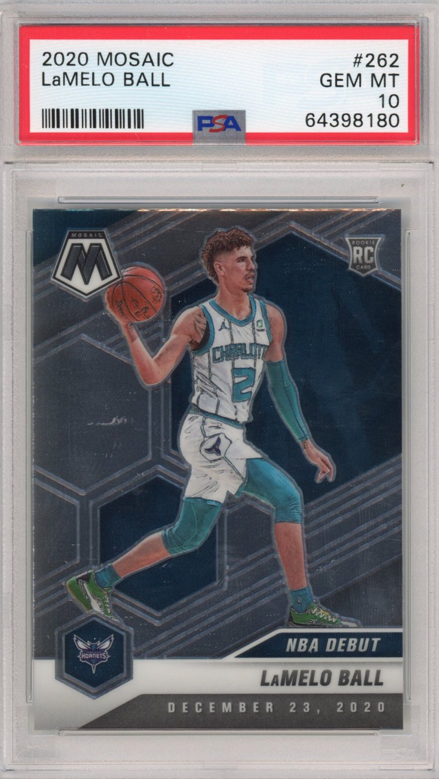 Graded 2020-21 Panini Mosaic LaMelo Ball #262 Rookie RC Basketball Card PSA 10 Gem Mint