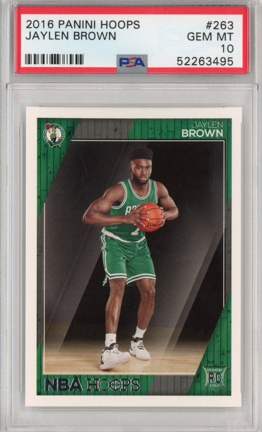 Graded 2016-17 Panini Hoops Jaylen Brown #263 Rookie RC Basketball Card PSA 10 Gem Mint