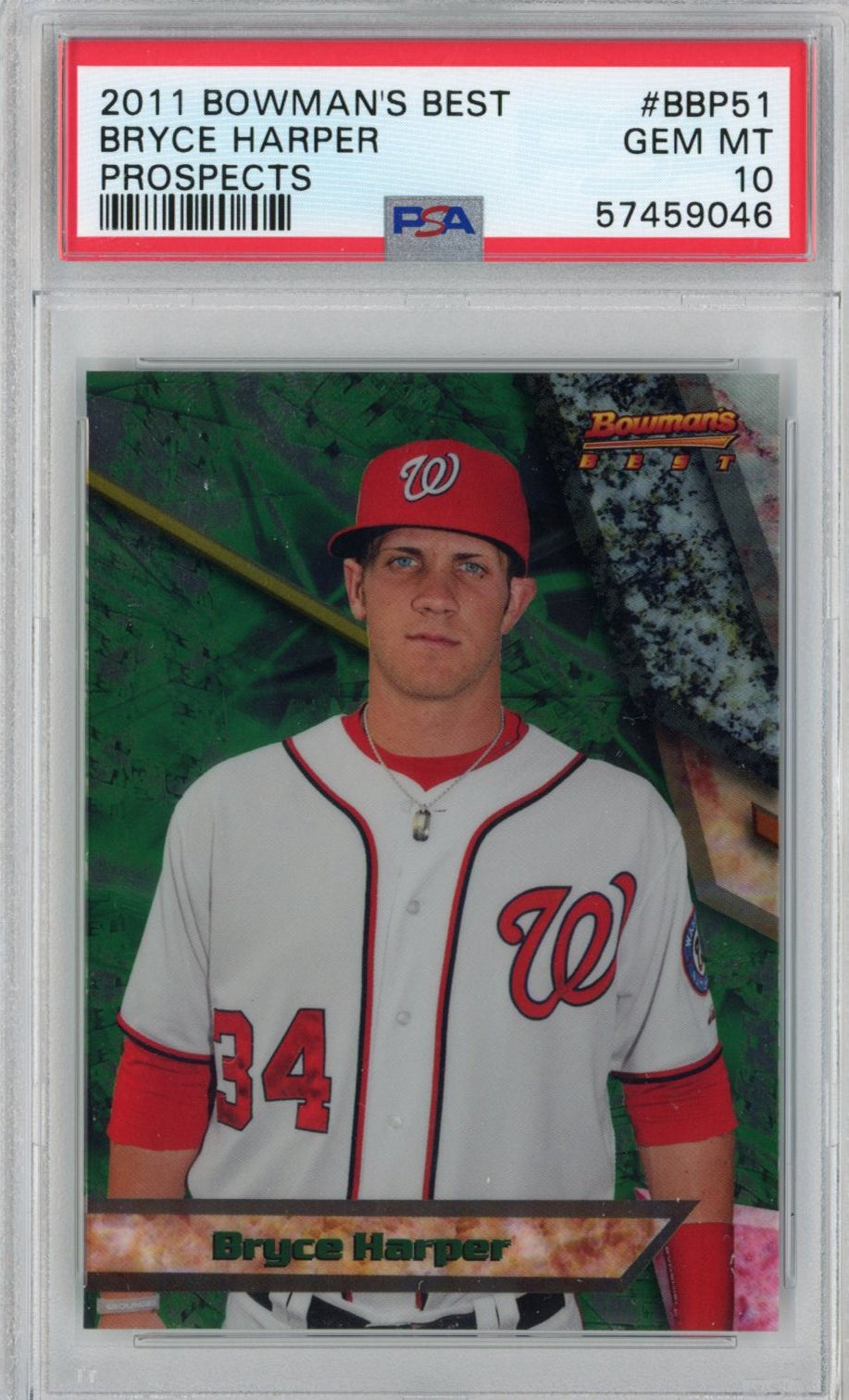 Graded 2011 Topps Bowmans Best Bryce Harper #BBP51 Prospects Rookie RC Baseball Card PSA 10 Gem Mint