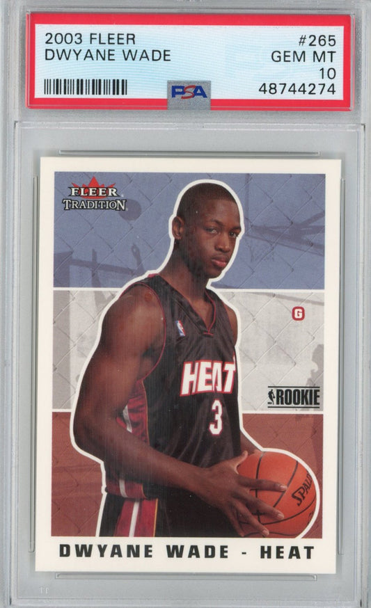 Graded 2003-04 Fleer Dwyane Wade #265 Rookie RC Basketball Card PSA 10 Gem Mint