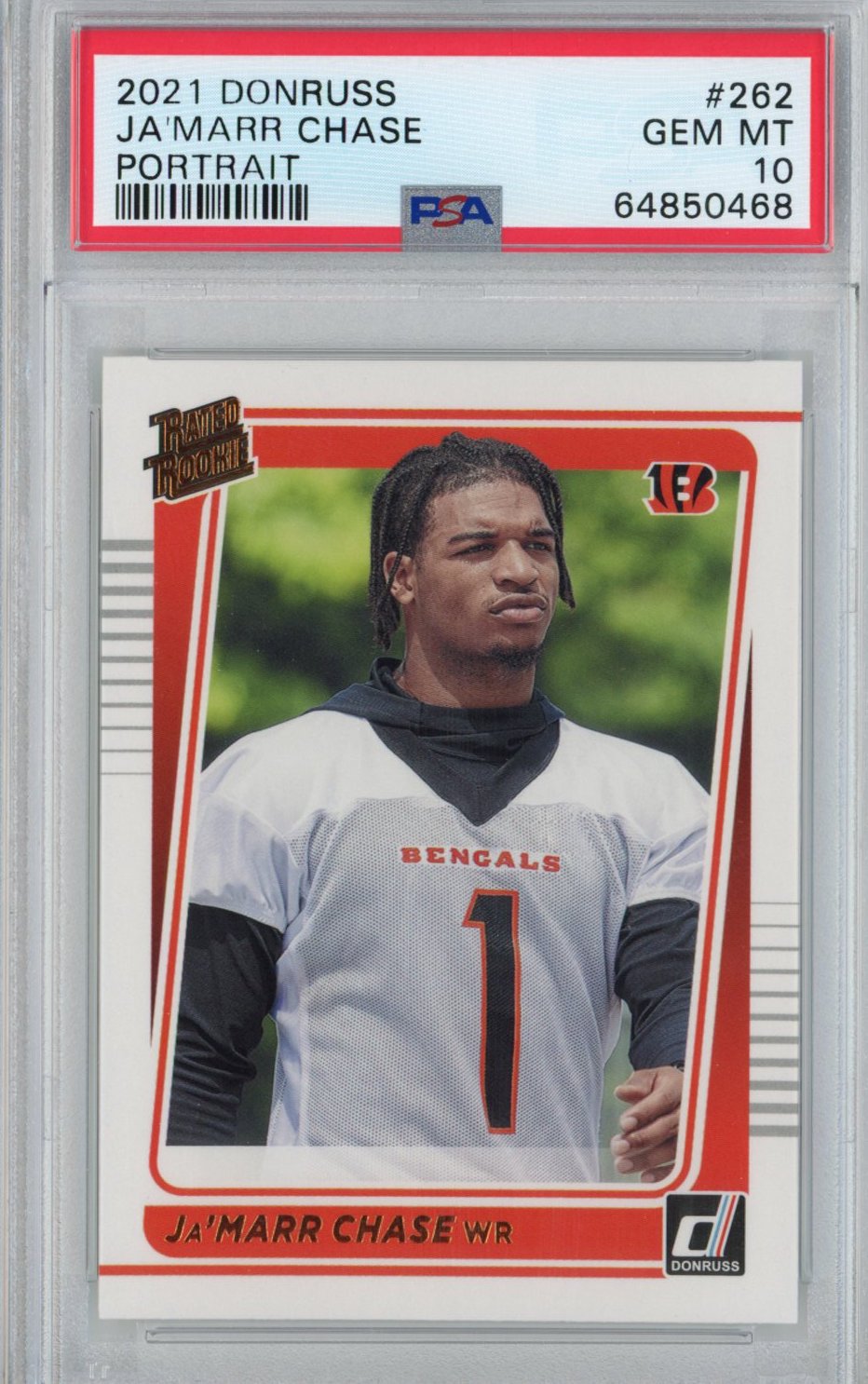 Graded 2021 Panini Donruss Ja'Marr Chase #262 Portrait Rookie RC Football Card PSA 10 Gem Mint - Golden Apple Comics