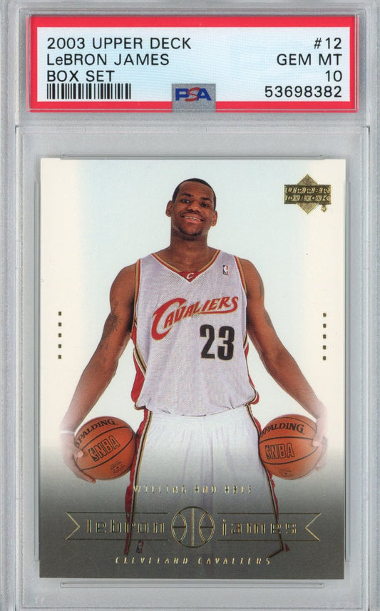 Graded 2003-04 Upper Deck LeBron James #12 Box Set Rookie RC Basketball Card PSA 10 Gem Mint