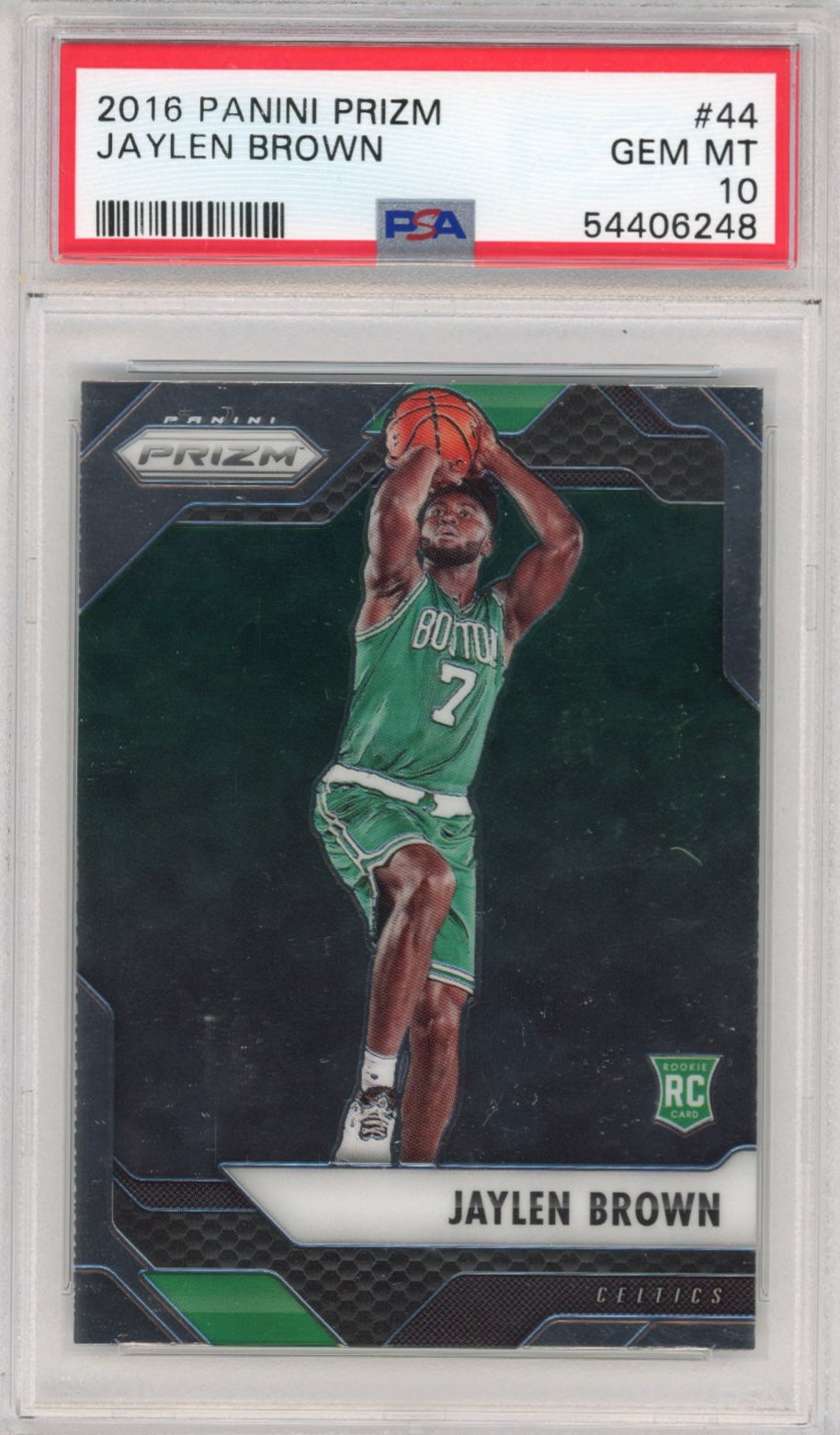 Graded 2016-17 Panini Prizm Jaylen Brown #44 Rookie RC Basketball Card PSA 10 Gem Mint