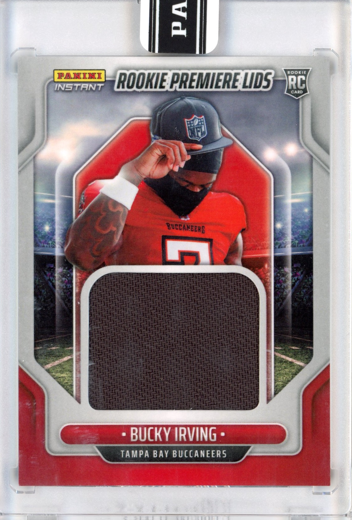 2024 Panini Instant Bucky Irving #RPL-9 Rookie Premiere Lids #/10 Rookie RC Football Card