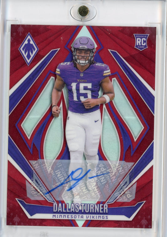 2024 Panini Phoenix Dallas Turner #174 Red Autograph /99 Rookie RC Football Card