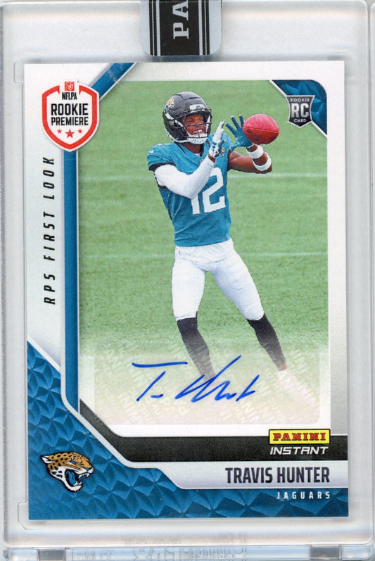 2025 Panini Instant NFL Travis Hunter #35 RPS First Look Auto Jacksonville Jaguars Rookie RC Football Card