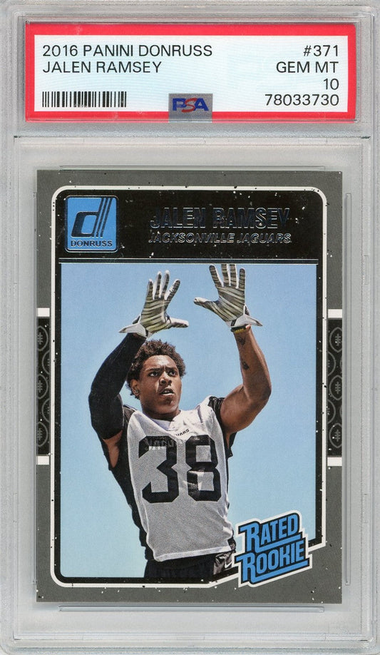 Graded 2016 Panini Donruss Jalen Ramsey #371 Rookie RC Football Card PSA 10 Gem Mint