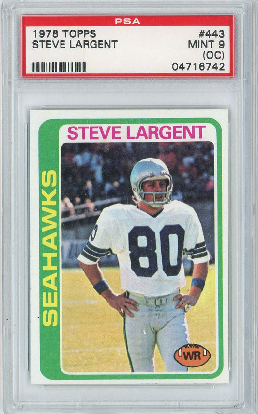 Graded 1978 Topps Steve Largent #443 2nd Year Football Card PSA 9 Mint