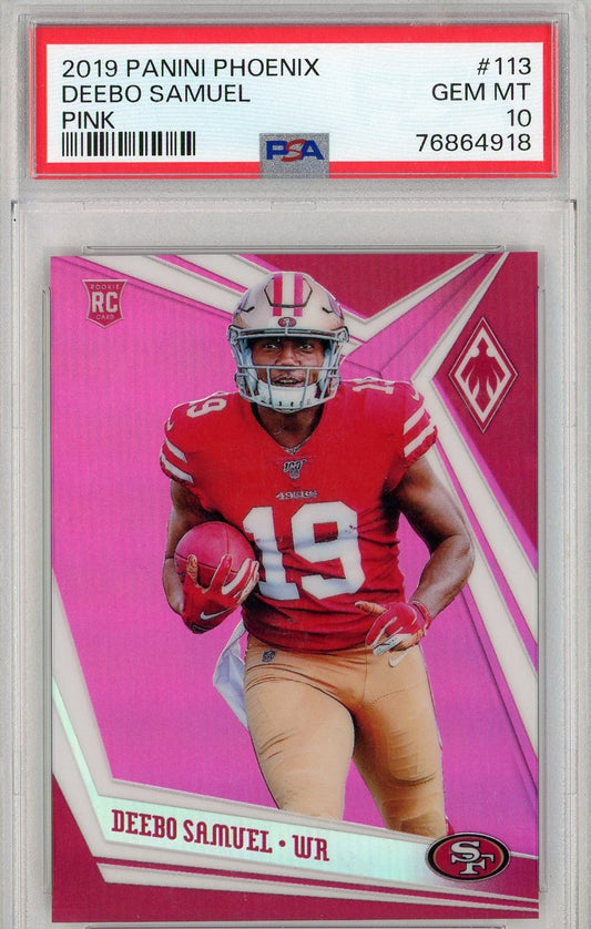 Graded 2019 Panini Phoenix Deebo Samuel #113 Pink Rookie RC Football Card PSA 10 Gem Mint